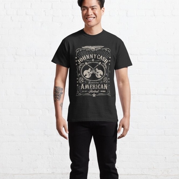 johnny cash black Classic boho Unisex T-Shirt, Size M - Picture 1 of 10